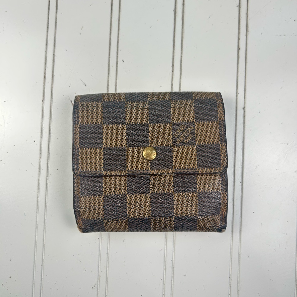 Louis Vuitton Portefeuille Elise Damier Wallet Women Brown One Size - Picture 2 of 10